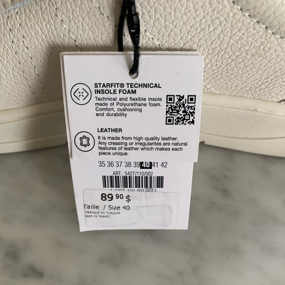 NWT Zara cream leather court shoes clean and classic design size 10 - Picture 6 of 7